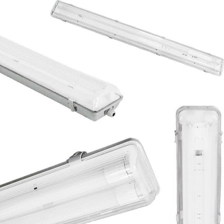 PLAFONIERA DOPPIA PER TUBI LED T8 IN PLASTICA DA 150CM TRASPARENTE IMPERMEABILE  Trade Shop italia - Napoli, Commerciovirtuoso.it