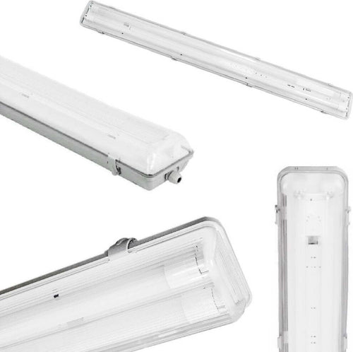 PLAFONIERA DOPPIA PER TUBI LED T8 IN PLASTICA DA 150CM TRASPARENTE IMPERMEABILE  Trade Shop italia - Napoli, Commerciovirtuoso.it