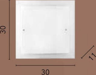 Plafoniera-Dritta/Curva-Bianca-2Xe27-30X30Cm