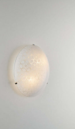 Plafoniera Esagram Bianca 2Xe27 30Cm Illuminazione/Illuminazione per interni/Lampadari lampade a sospensione e plafoniere/Plafoniere Led Mall Home - Napoli, Commerciovirtuoso.it