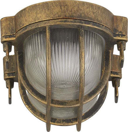 Plafoniera-Esterno-Vintage---Decò-Paratia-Alluminio-Nero-Oro-1-Luce-E27