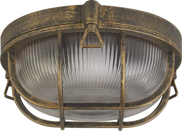 Plafoniera-Esterno-Vintage---Decò-Paratia-Alluminio-Oro-Trasparente-1-Luce-E27