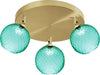 Plafoniera-faretti-Due-P-UNIVERSE-2719-PL3-E14-LED-spot-vetro-verde-orientabili