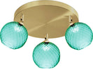 Plafoniera-faretti-Due-P-UNIVERSE-2719-PL3-E14-LED-spot-vetro-verde-orientabili