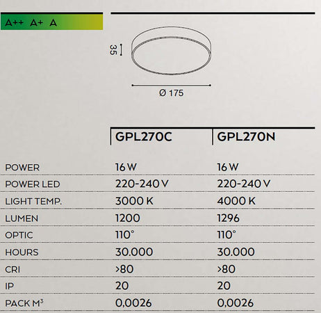 Plafoniera-Gea-Led-CLOE-35-GPL270-IP20-alluminio-modulo-led-integrato