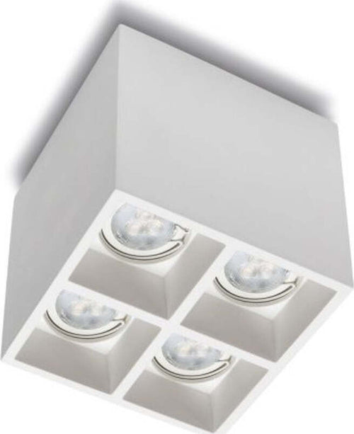 Plafoniera-gesso-Belfiore-9010-BANISTER-QUADRO-8943O.35-GU10-LED-lampada-soffitto
