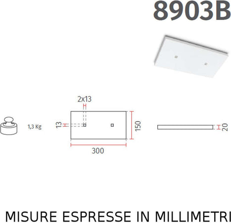 Plafoniera-gesso-Belfiore-9010-FLAT-DOUBLE-8903B.3040-LED-SISTEMA-WIRELESS-lampada-soffitto