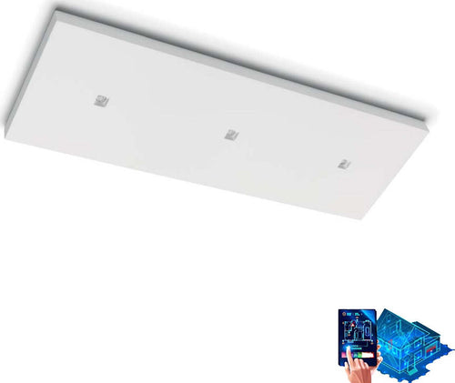 Plafoniera-gesso-Belfiore-9010-FLAT-TRIS-8903C.3040-LED-SISTEMA-WIRELESS-lampada-soffitto