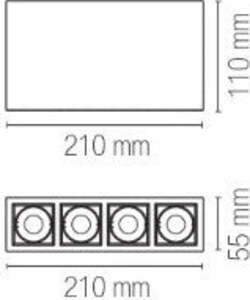 Plafoniera-Gesso-Hapis-4Xgu10-Mini-210X550X110Mm
