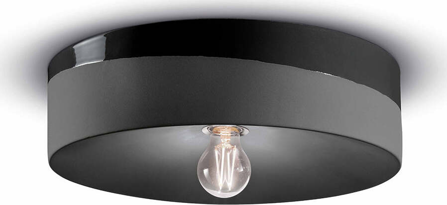 Plafoniera-Grande-Vintage-Decò-Pi-Ceramica-Nero-Carbone-1-Luce-E27