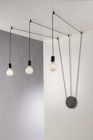 Plafoniera Habitat Nera 3Xe27 500Cm Illuminazione/Illuminazione per interni/Lampadari lampade a sospensione e plafoniere/Plafoniere Led Mall Home - Napoli, Commerciovirtuoso.it