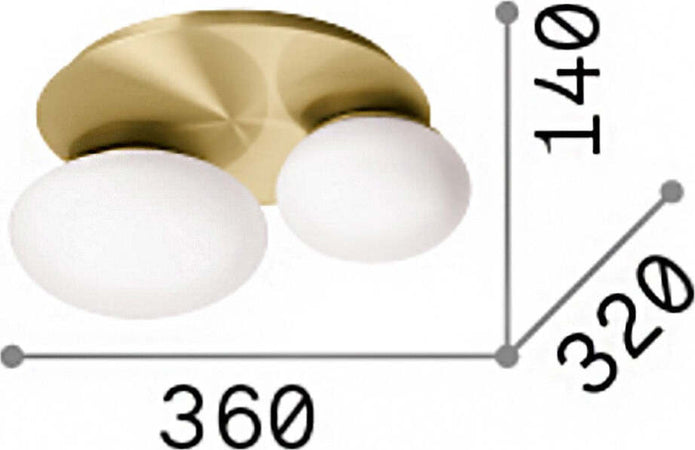 Plafoniera-Ideal-lux-NINFEA-293653-GX53-LED-ottone-lampada-soffitto-parete-classica