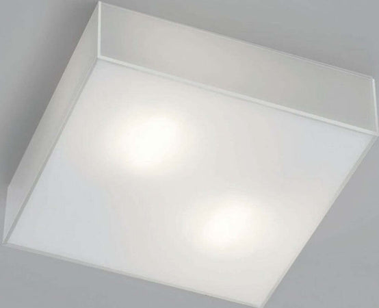 Plafoniera-Illuminando-CUBIC-PL30-E27-LED-lampada-soffitto-parete-moderna-vetro-bianco-interno