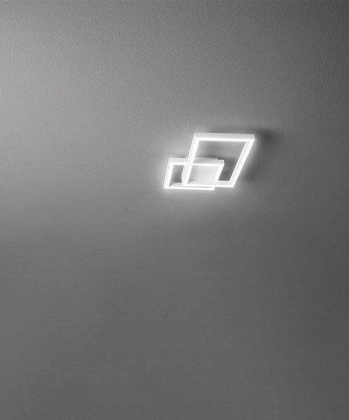 Plafoniera-In-Alluminio-Moderna-Cross-Bianco-Led