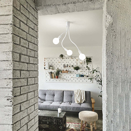 Plafoniera-In-Metallo-Moderna-Bulbo-Bianco-3-Luci-E27-Orientabile