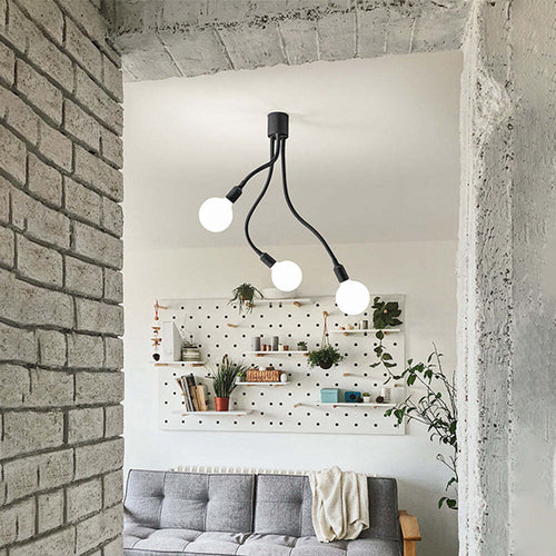 Plafoniera-In-Metallo-Moderna-Bulbo-Nero-3-Luci-E27-Orientabile