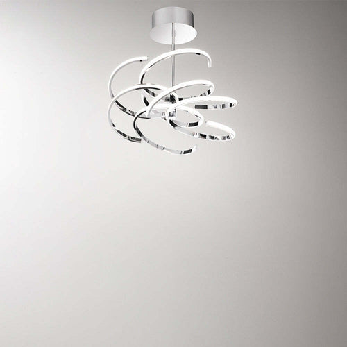 Plafoniera-In-Metallo-Moderna-Nest-Cromo-Led-Luce-Calda