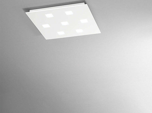 Plafoniera-In-Metallo-Moderna-Pixel-Bianco-7-Luci