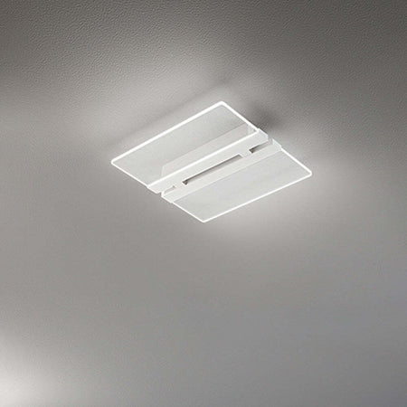Plafoniera-In-Metallo-Quadrata-Moderna-Tape-Bianco-Led