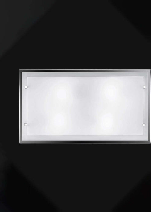 Plafoniera-In-Vetro-Rettangolare-Moderna-Frame-Bianco-4-Luci-E27