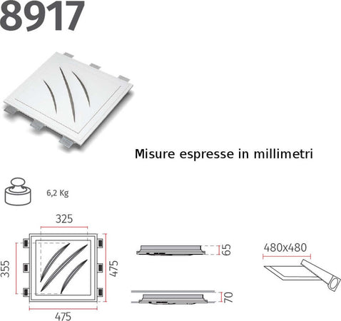 Plafoniera-incasso-gesso-9010-Belfiore-GRAFFIO-8917.3005-LED-SISTEMA-WIRELESS-lampada-soffitto-parete-cartongesso