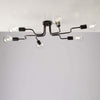 Plafoniera-Industrial-6-Luci-Ferro-Nero-e-Rame-Serie-Loft