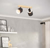 Plafoniera-Industrial-Batallas-2-Luci-Legno-Marrone-E-Nero