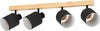 Plafoniera-Industrial-Batallas-4-Luci-Legno-Marrone-E-Nero