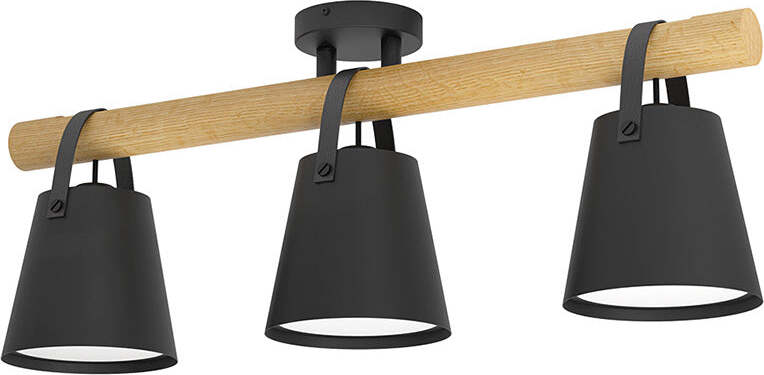 Plafoniera-Industrial-Boyle-3-Luci-Metallo-Nero-E-Marrone