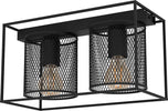Plafoniera-Industrial-Catterick-2-Luci-Acciaio-Nero