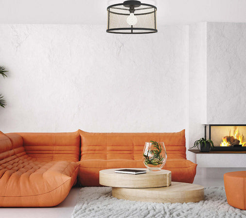 Plafoniera-Industrial-Dellow-1-Luce-Acciaio-Nero