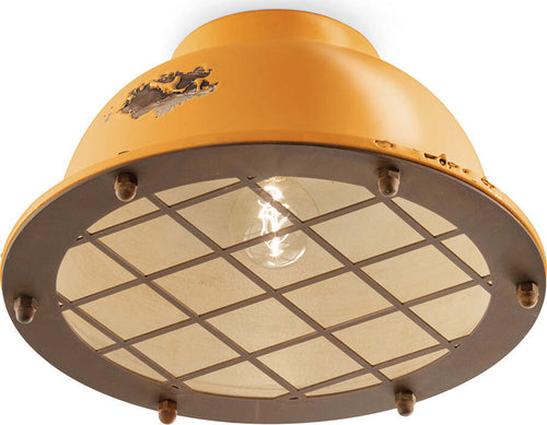 Plafoniera-Industrial-Ferro-E-Ceramica-Vintage-Giallo-1-Luce-E27