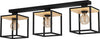 Plafoniera-Industrial-Libertad-3-Luci-Metallo-Nero-E-Marrone