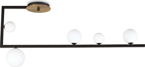 Plafoniera-Industrial-Minimal-Birds-Metallo-Nero-5-Luci-G9-3W-3000K-Luce-Calda