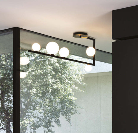 Plafoniera-Industrial-Minimal-Birds-Metallo-Nero-5-Luci-G9-3W-3000K-Luce-Calda