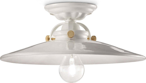 Plafoniera-Industrial-Minimal-B&W-Metallo-Smaltato-Bianco-1-Luce-E27-31Cm