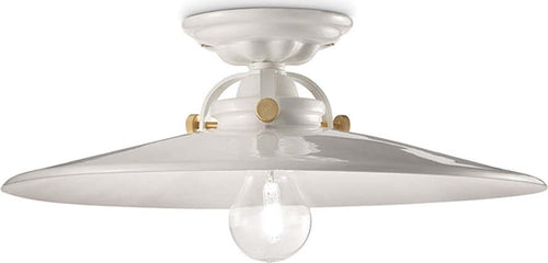 Plafoniera-Industrial-Minimal-B&W-Metallo-Smaltato-Bianco-1-Luce-E27-42Cm