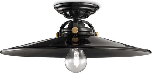 Plafoniera-Industrial-Minimal-B&W-Metallo-Smaltato-Nero-1-Luce-E27-42Cm