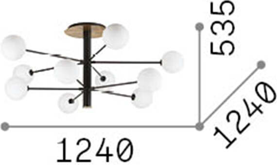 Plafoniera-Industrial-Minimal-Cosmopolitan-Metallo-Nero-10-Luci-G9-3W-3000K