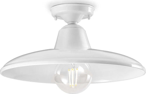 Plafoniera-Industrial-Minimal-Nordico-B&W-Metallo-Smaltato-Bianco-1-Luce-E27