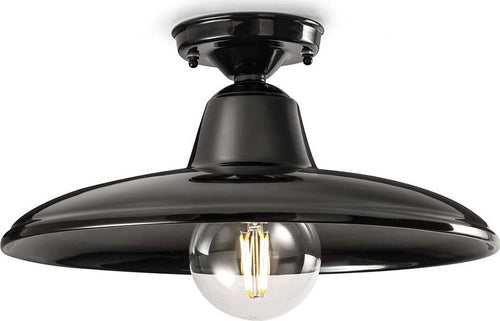 Plafoniera-Industrial-Minimal-Nordico-B&W-Metallo-Smaltato-Nero-1-Luce-E27