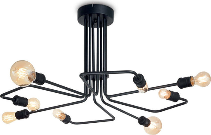 Plafoniera-Industrial-Minimal-Triumph-Metallo-Nero-8-Luci-E27