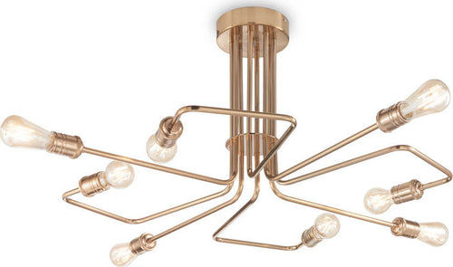 Plafoniera-Industrial-Minimal-Triumph-Metallo-Ottone-8-Luci-E27