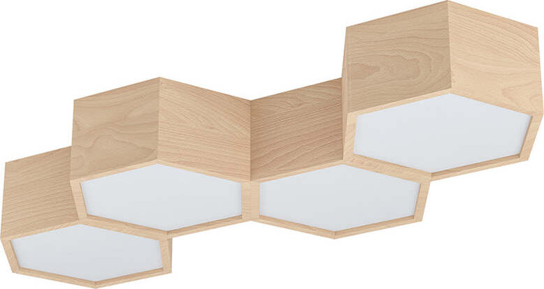 Plafoniera-Industrial-Mirlas-4-Luci-Legno-Marrone