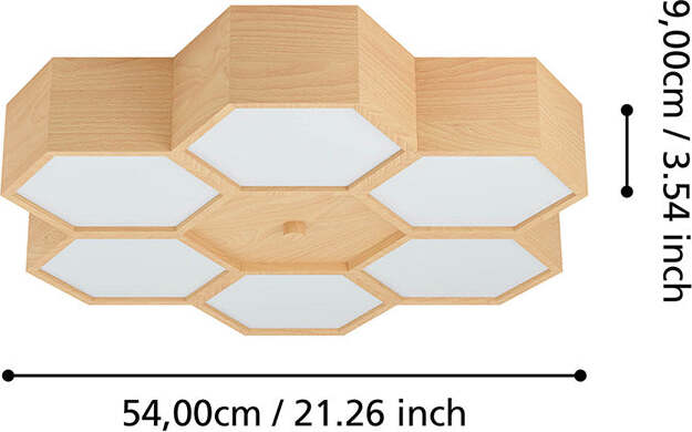 Plafoniera-Industrial-Mirlas-6-Luci-Legno-Marrone