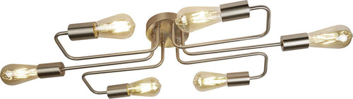 Plafoniera-Industrial-Nordico-Circuito-Acciaio-Argento-6-Luci-E27