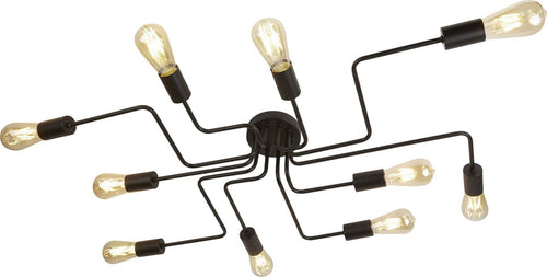 Plafoniera-Industrial-Nordico-Circuito-Acciaio-Nero-10-Luci-E27