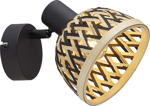 Plafoniera-Industrial-Nordico-Lancia-Acciaio-Nero-Legno-Marrone-1-Luce-E14