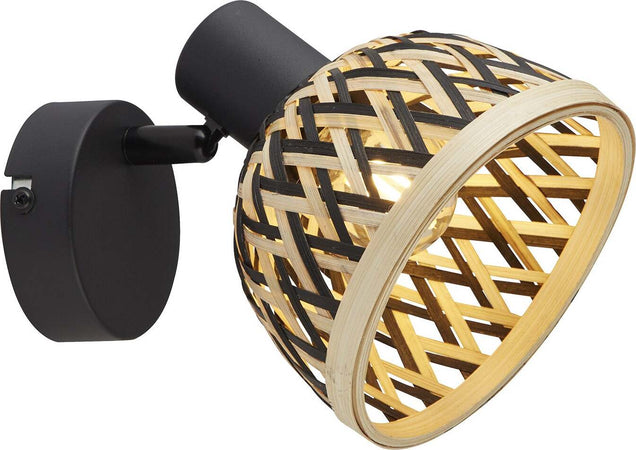 Plafoniera-Industrial-Nordico-Lancia-Acciaio-Nero-Legno-Marrone-1-Luce-E14