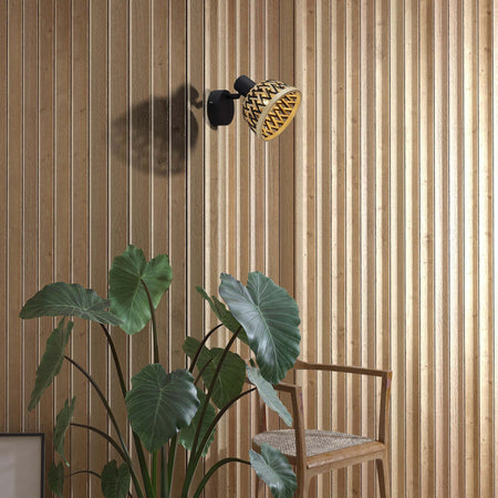 Plafoniera-Industrial-Nordico-Lancia-Acciaio-Nero-Legno-Marrone-1-Luce-E14